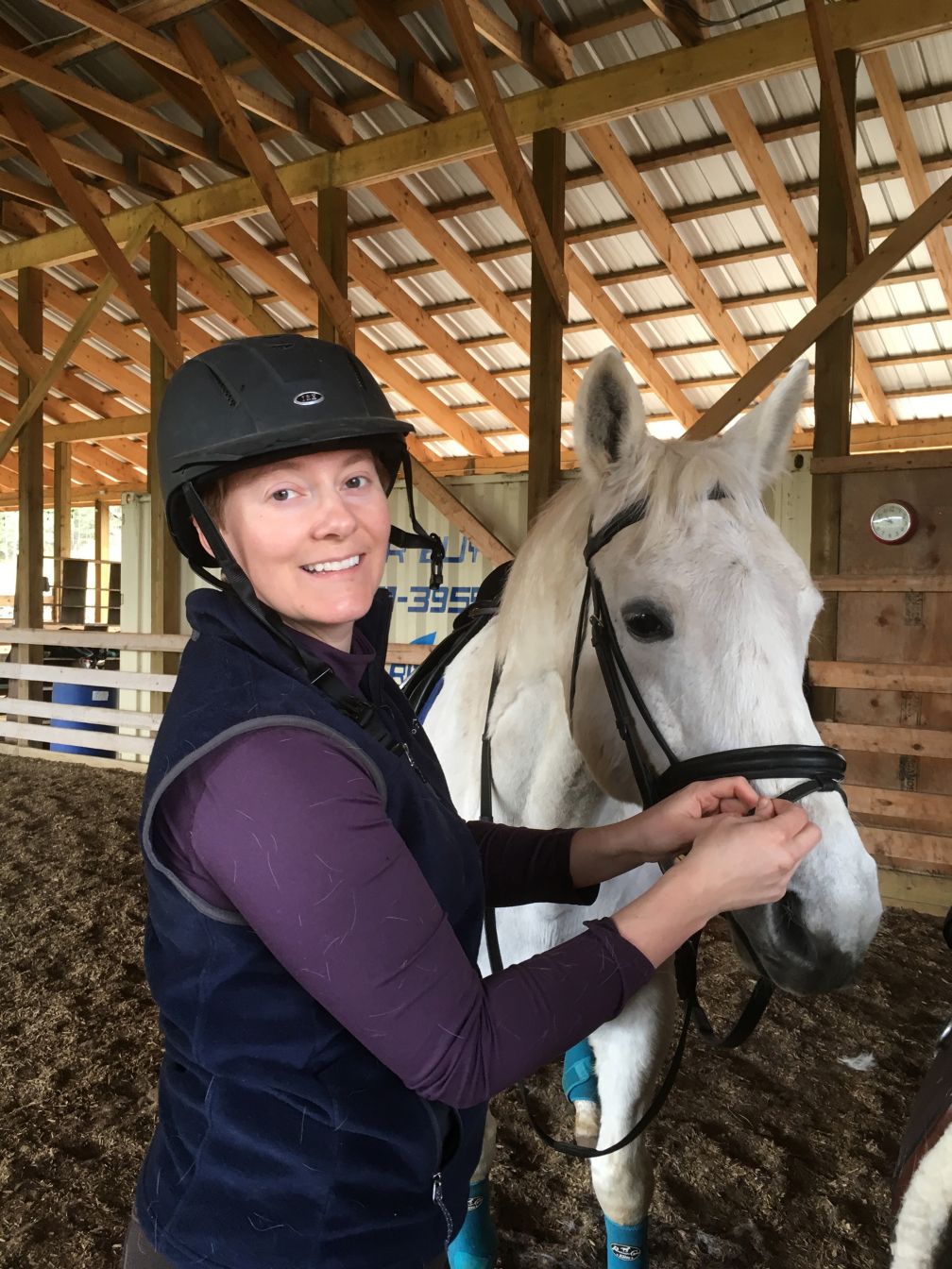 vet with a white horse